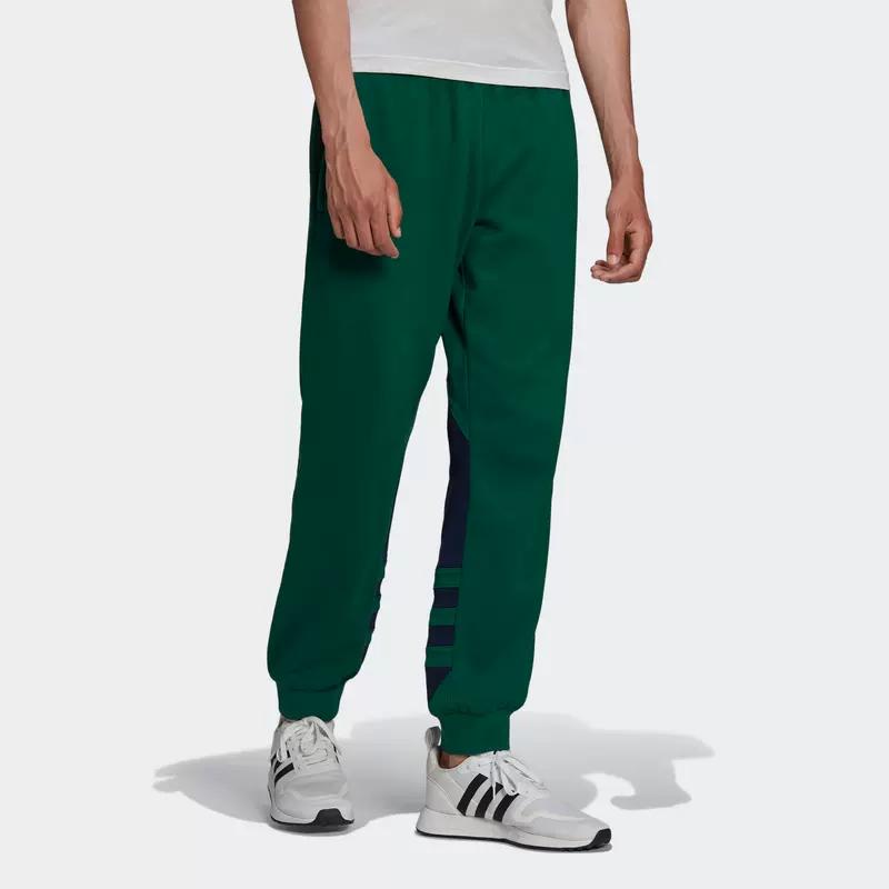 Adidas Originals Trefoil Brand Logo Print Casual Joggers Men Bottoms Forest-Green HG6455