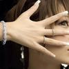 925 Sterling Silver Bracelet Zirconia Geometric Chain Linked For Women Charm Bangle Fashion Lucky Jewelry Gift Pulseira