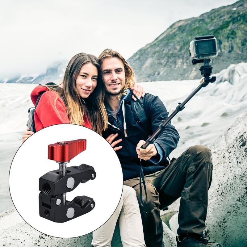 Aluminum Camera Clamp Mount Arm For Cameras with 1/4 And 3/8 Threaded Holes Multiple Function