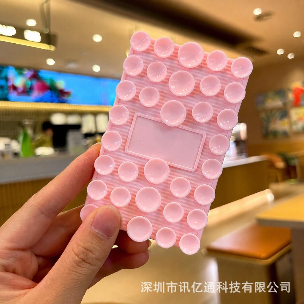 Flexible Silicone Integrated Phone Stand Rollable Foldable Universal Suction Cup Support Holder Multi-angle Adjustable Desktop