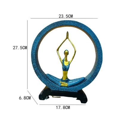 Girl Figurines Lady Sculpture Resin Table Ornament Lightweight Circle Design
