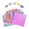 Glitter 50 Sheets 10*10cm Corner Glossy Paper Origami Origami Set Aurora Color Foil Origami Single Sided Origami Colorful Paper Art Glitter Paper