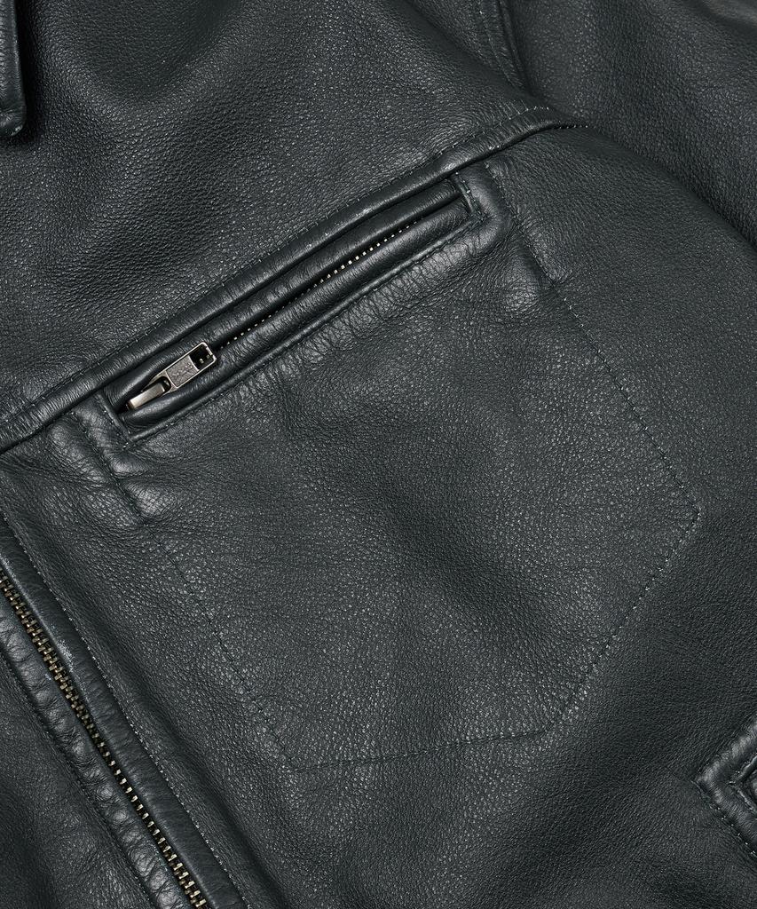 Frizmworks Destroyed Cowhide Leather Jacket _ Washed Olive