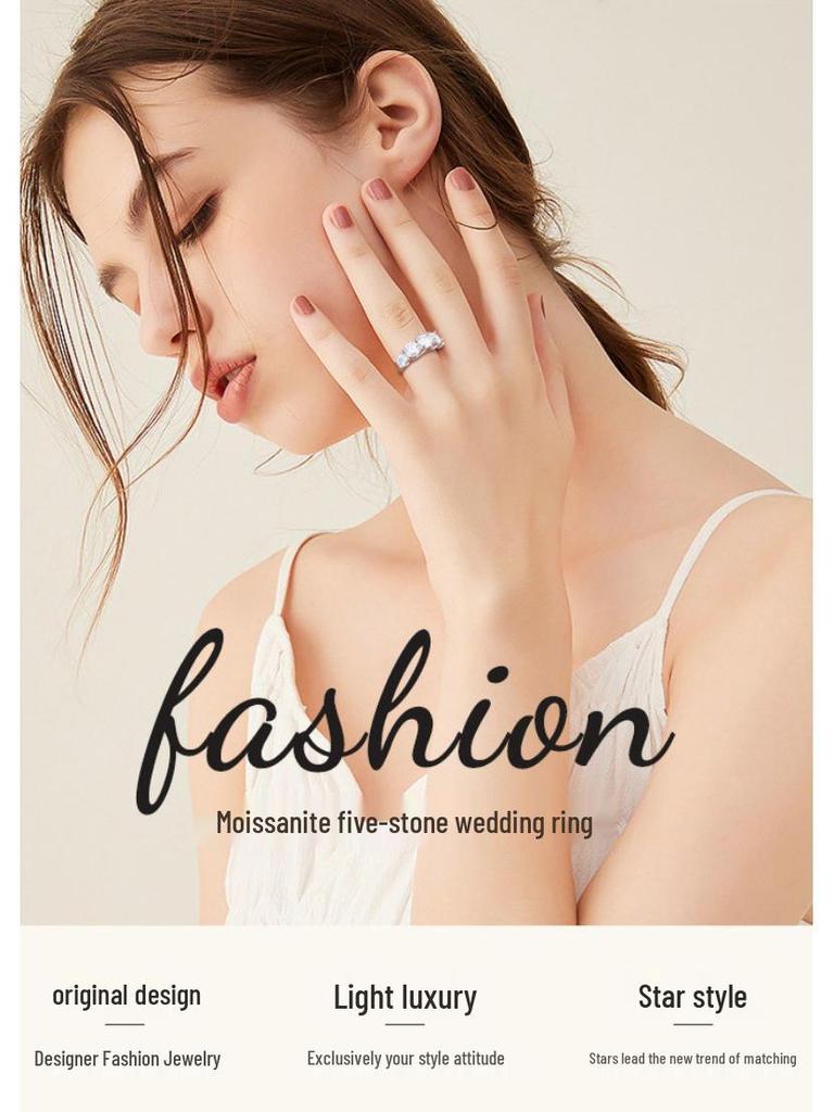 Anillo de Moissanita Color D para Mujer: Elegante Plata de Ley 925, Diseño Versátil de Alta Gama