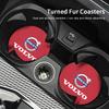 2Pcs Car Coasters Leather Water Cup Holder Mat For Volvo V60 V40 XC90 S60 C30 XC60 Car Interior Anti Slip Water Cup Pad keychain