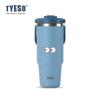 Tyeso 1200ML Cup Handle Vacuum Flasks Dual-Drink Coffee Mug Stainless Steel Thermoses Ice Cup Car Bottle Hot Cold Retention with Eye Sticker