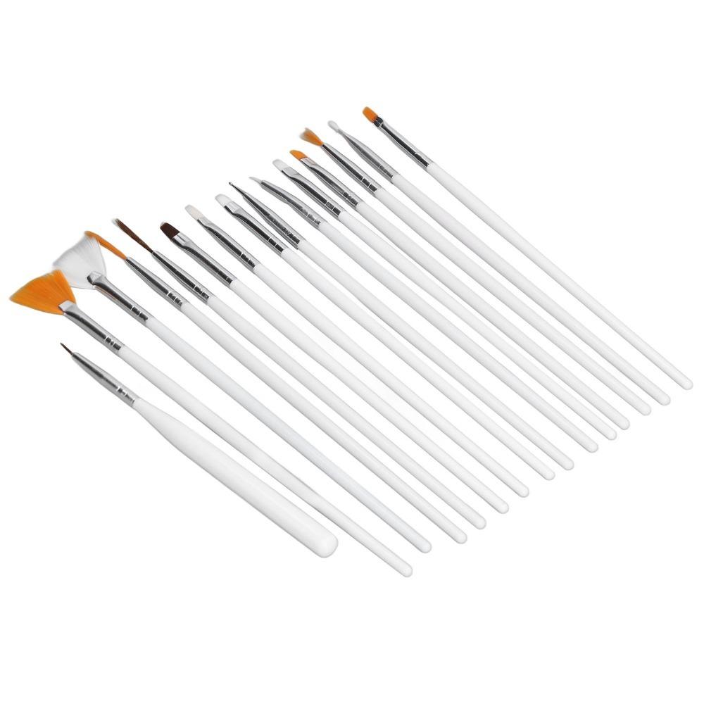 2 Set Multi Tip Size Nail Art Brushes Light Handle Painting Brushes  Home DIY Manicure