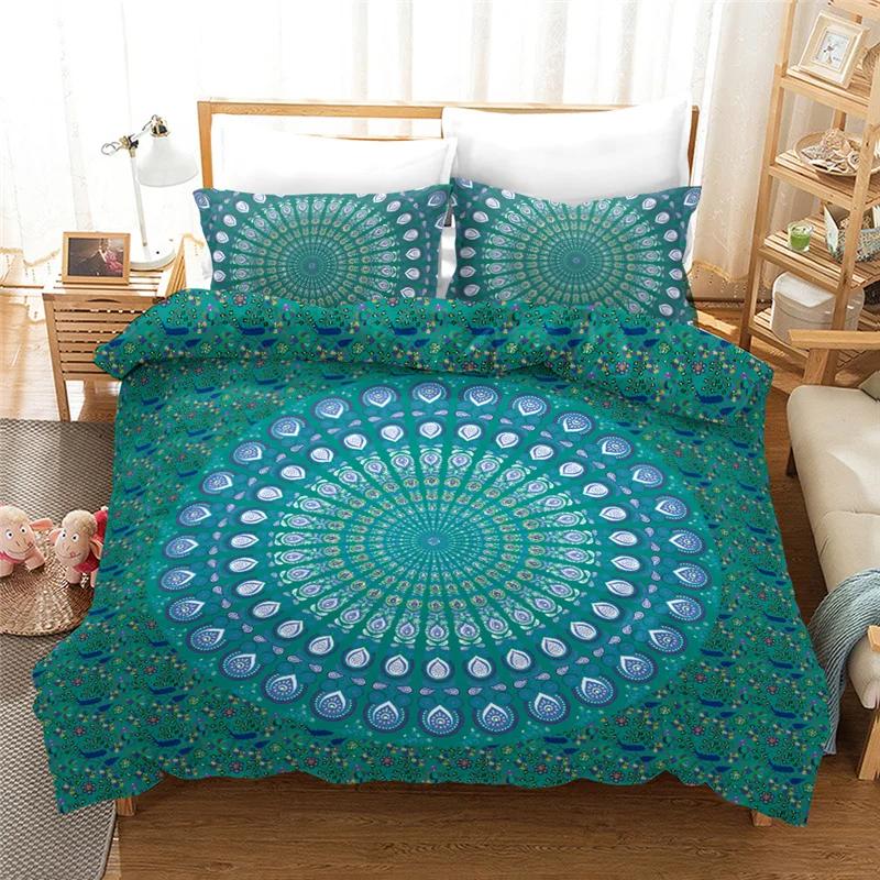 Purple Bohemia Beddings Duvet Cover Sets For Mandala Home Textile Bedroom Bed Cover With Pillowcase Bedclothes Bedset Polyester