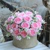 32cm Peony Bouquet 5 Heads Silk Flower New Fake Rose  Vase Decor
