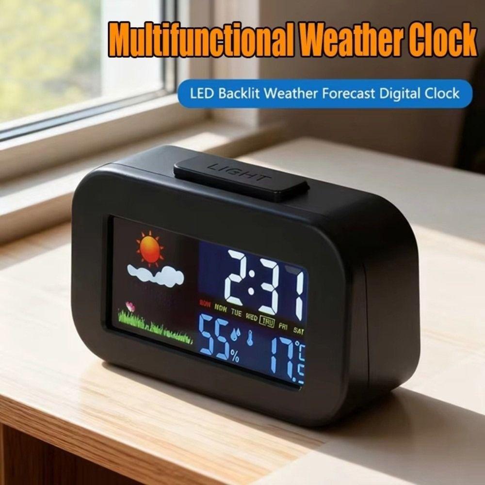 Backlit Display Temp Monitor Temperature Monitoring Backlit Clock Humidity Monitor  Bedroom