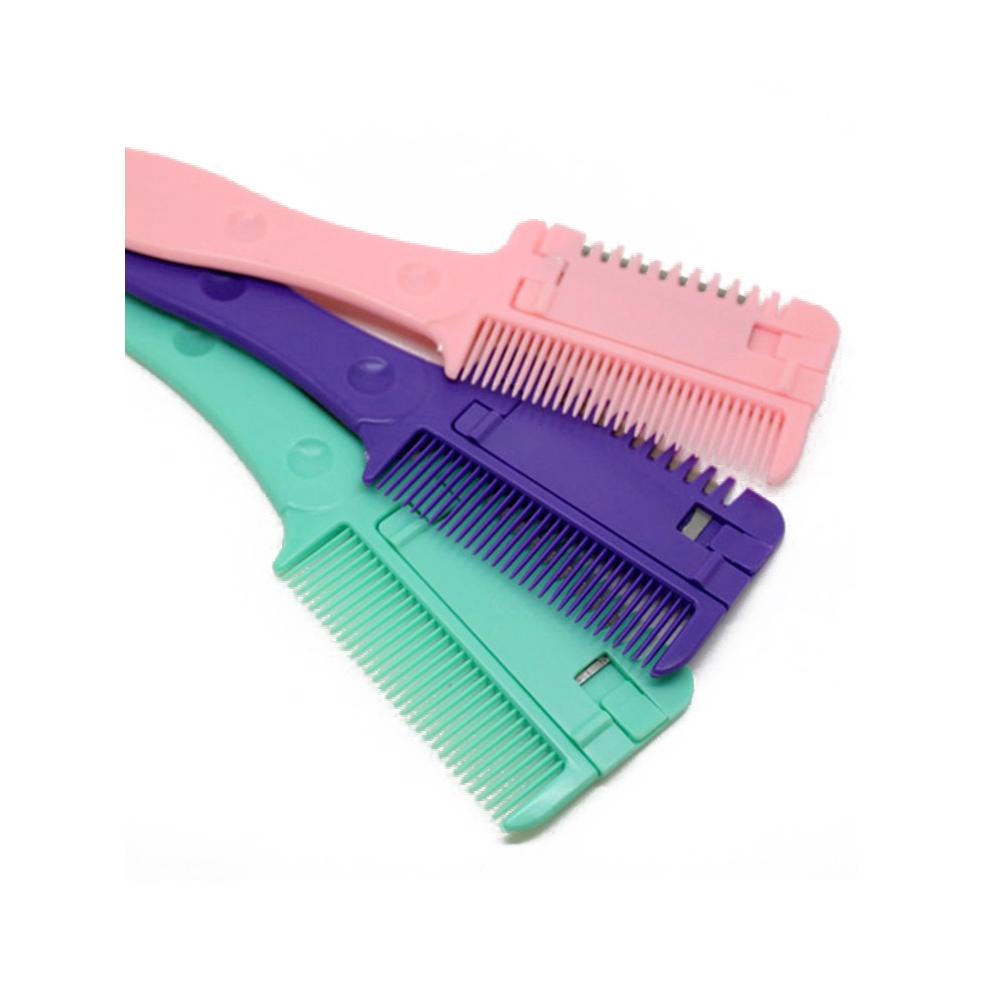 

{MX} 2 In 1 Mini Safe Baby Haircut Comb Bangs And Broken Hair Trimmer Portable Hair Clipper With Protect Cover Hairdressing Tool