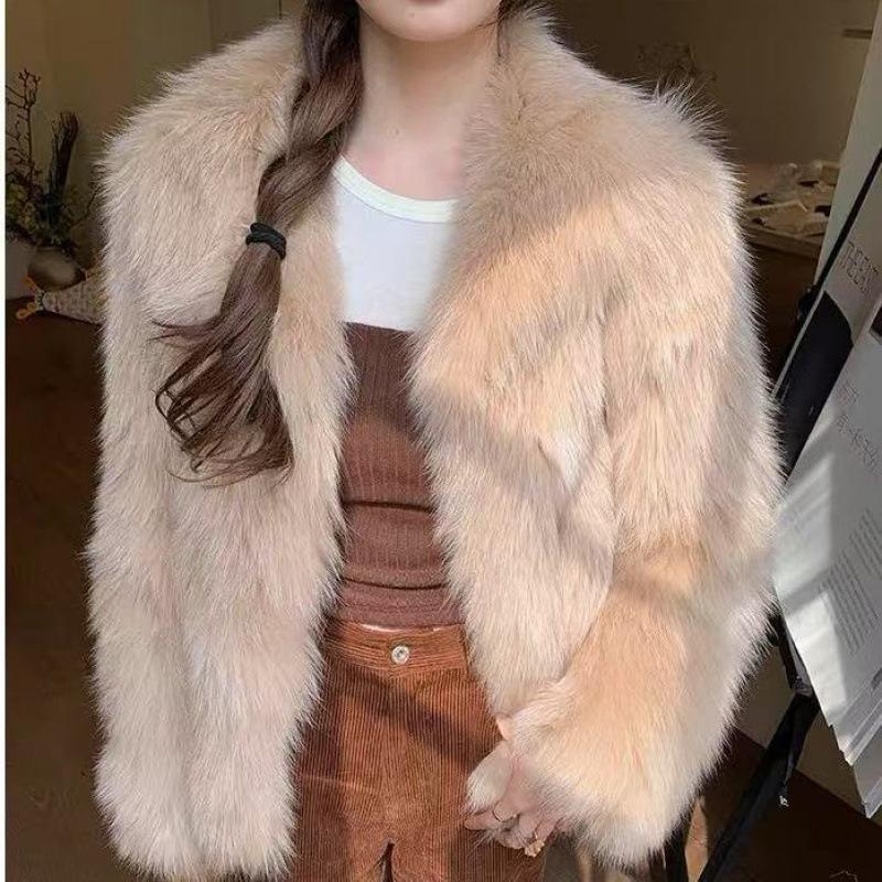 Winter new imitation fox fur toka leather coat thickened and beautiful fur coat