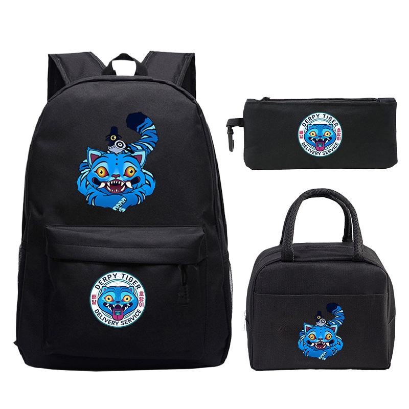 Demon Hunters Printed Children's Backpack Three-piece Campus Fashion Primary and Secondary School Students Large Capacity School Bag