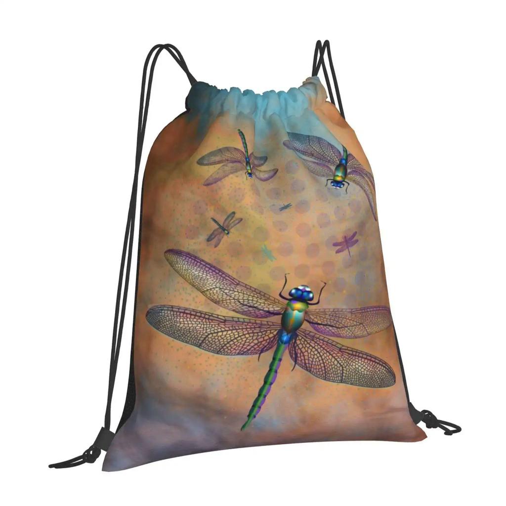 Dragonflies Dance Hot Sale Backpack Fashion Bags Dragonflie Art Animals Bugs Dance Dancing Nature Conservation Dragonflies