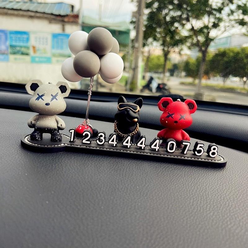 Violent Polychrome Bear Car Phone Number Plate Decorative Cartoon Ornament Car