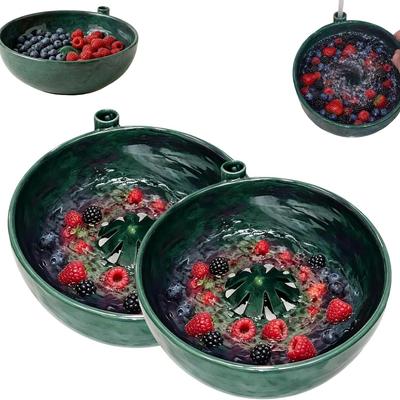 Tigela de Lavar Frutas Auto-Giratória Cerâmica com Furos Suit para Lavador Rápido de Frutas e Vegetais