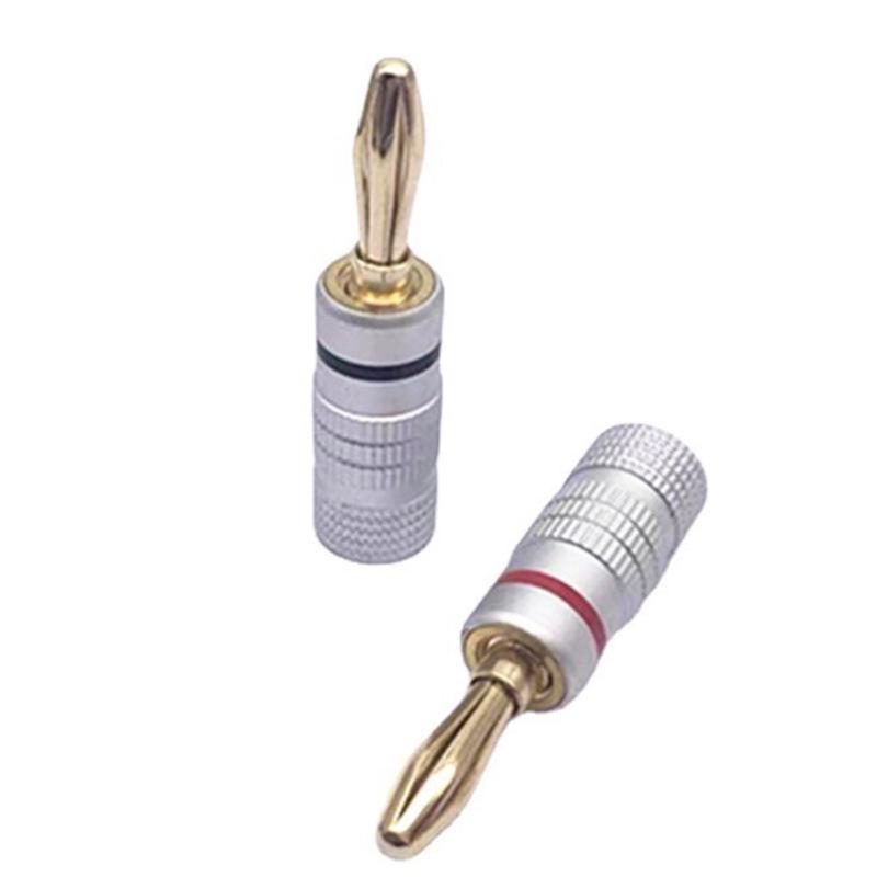 Nakamichi 4MM pozlacené banánové zástrčky reproduktoru bez pájení (Žádné logo)