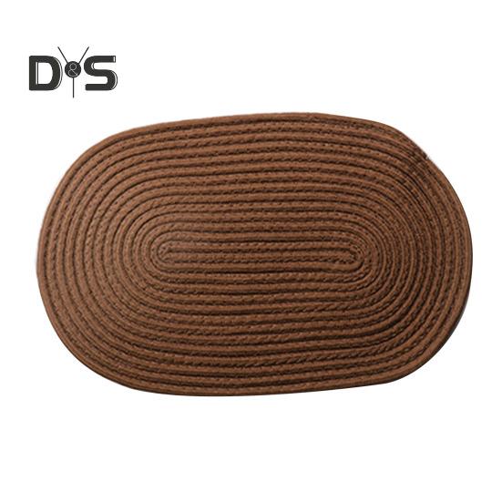 

Тканый напольный коврик, цветной коврик для входа, коврик для двери в помещении, противоскользящий овальный коврик в фермерском стиле, плетеный кухонный коврик, двусторонний ковер. S темно-коричневого