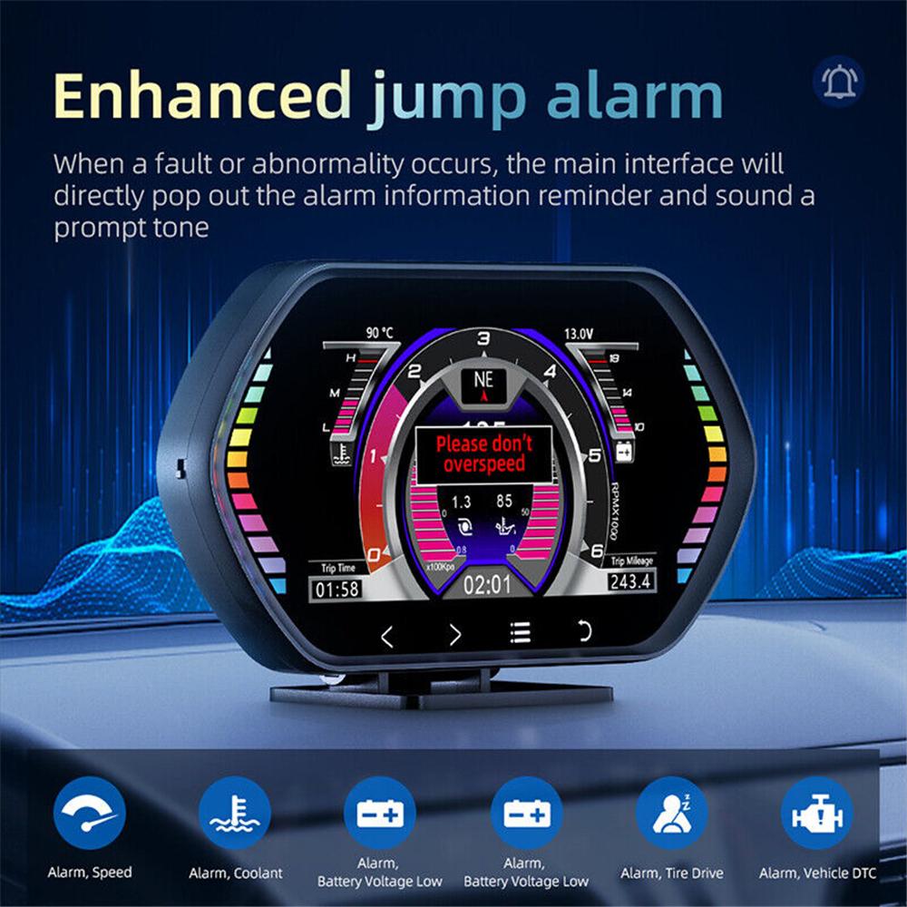 Multi-function HD Instrument F12 HUD OBD2 GPS Car Head Up Display Windshield Car Speedometer Security Alarm