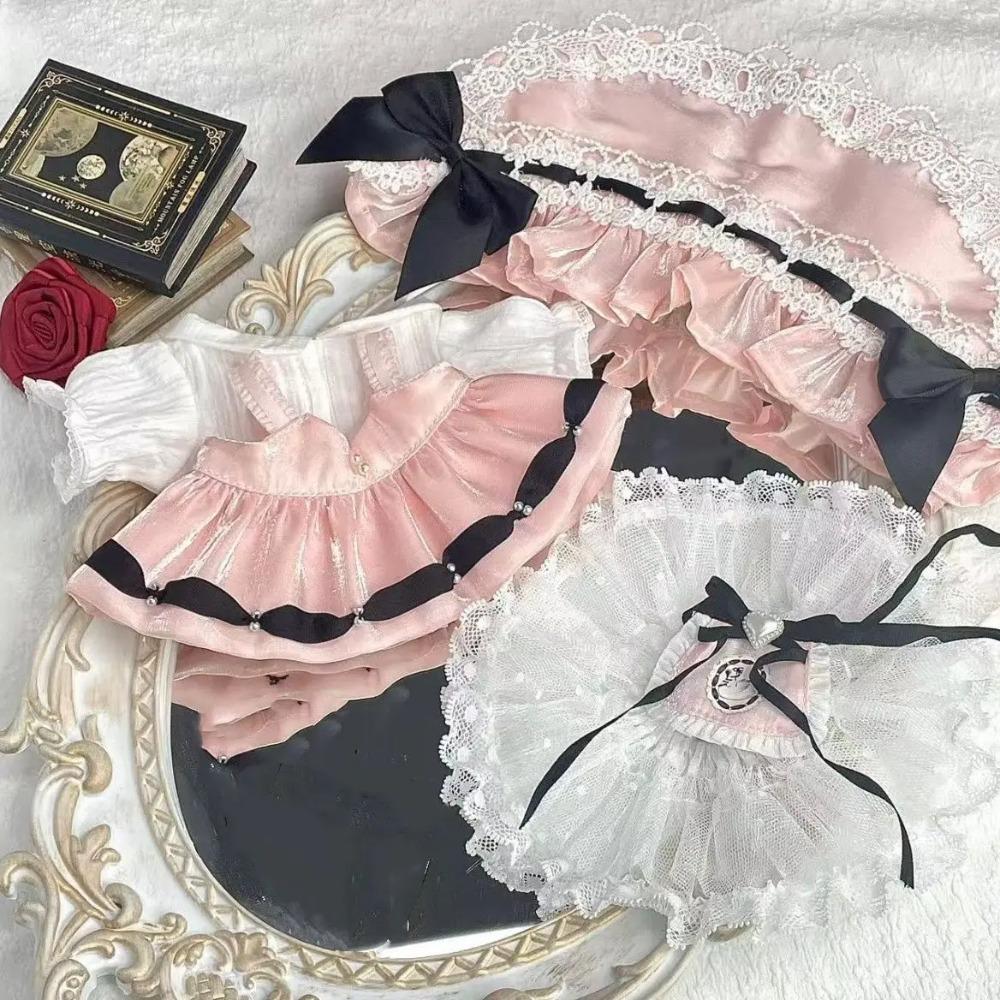 Kleding voor een pluche pop van 20 cm: schattige herfstrok, katoenen verkleedkleding voor poppen van 20 cm, geen specifieke poppenkleding.