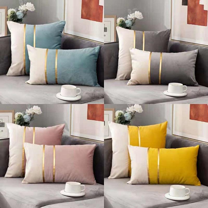 Taie d'oreiller Luxe Léger Nordique Sans Garniture Velours Hollandais Coussin de Tête en Velours Coussin de Canapé Coussin de Taille