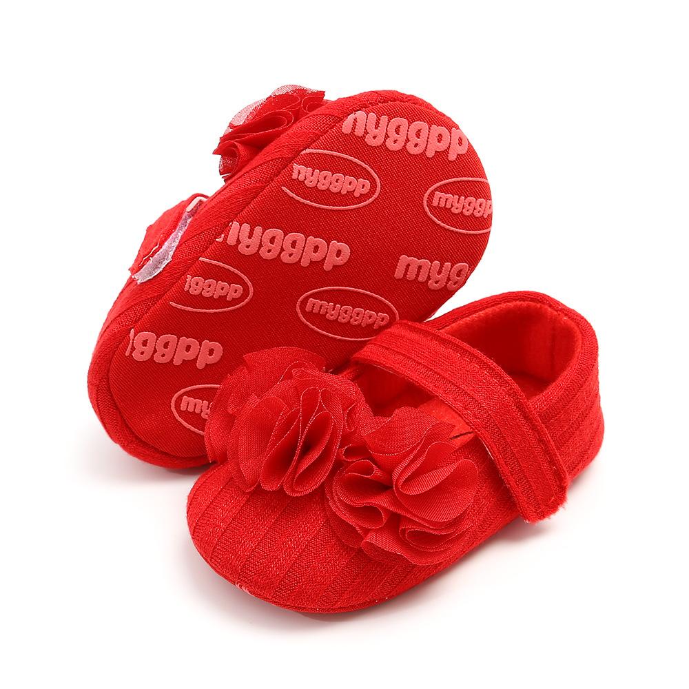 MYGGPP Small Flower Woolen Baby Princess Shoes Baby Shoes Soft Soled Toddler Shoes