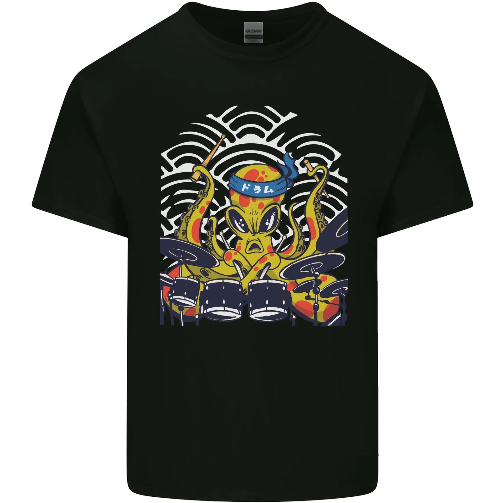 Japanese Octopus Drummer Drumming Drums Kids T-Shirt Childrens S