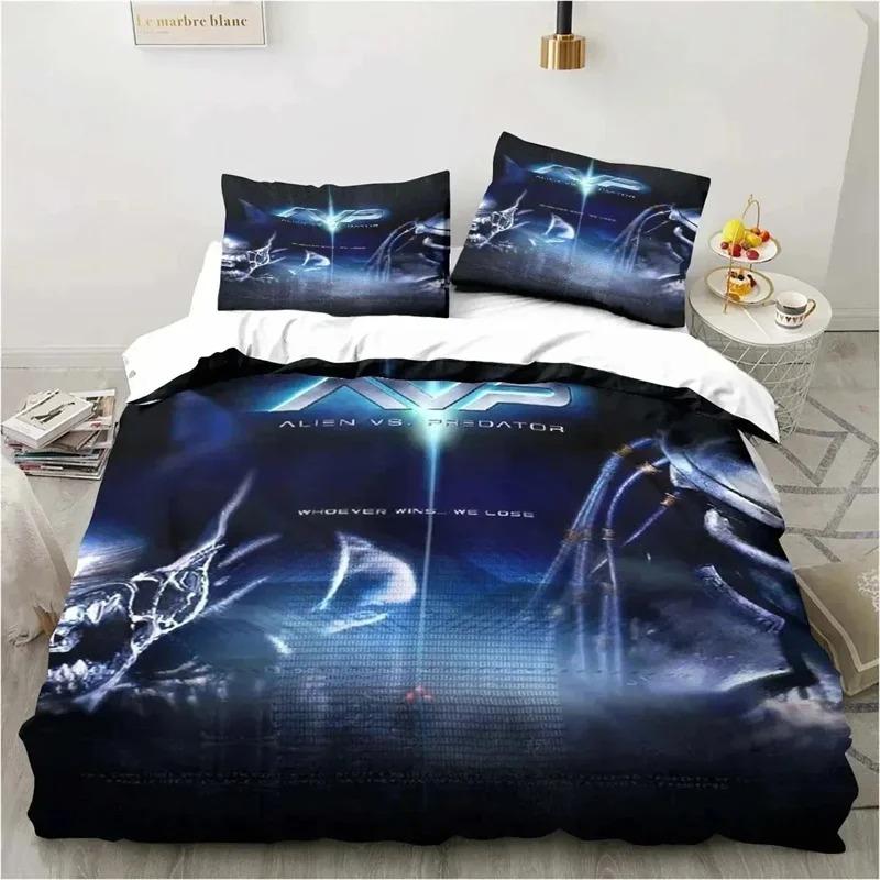 Alien Vs. Predator Predator Película Juego de Ropa de Cama Dormitorio Suave Moderno Colchas Cómodo Funda Nórdica Funda de Edredón y Funda de Almohada