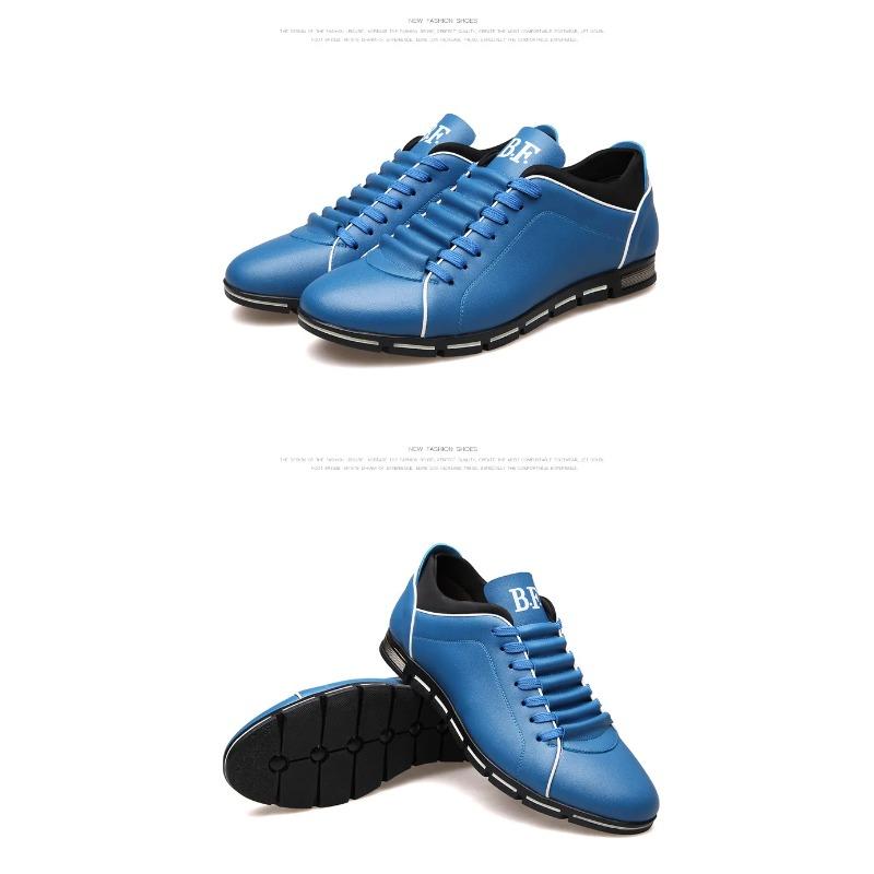 Spring Autumn New Men Shoes Casual Sneakers Fashi Solid Leather Shoes Formal Business Sport Flat Round Toe Light Breathable202