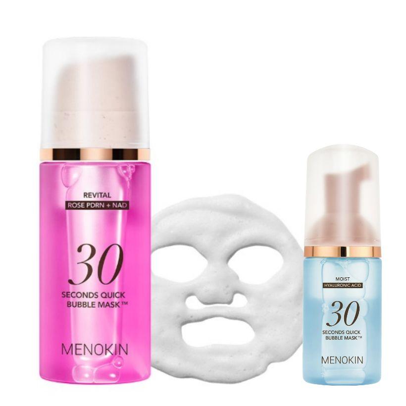[Limited Edition]MENOKIN 30-Second Quick Bubble Mask 95ml +30ml (Moist / Lift / Revital)