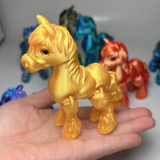 3D Printed Horse Figurine Movable Joints Pony Figure Articulated Animal Model Fidget Toy Home Office Desktop Decoration Ornament