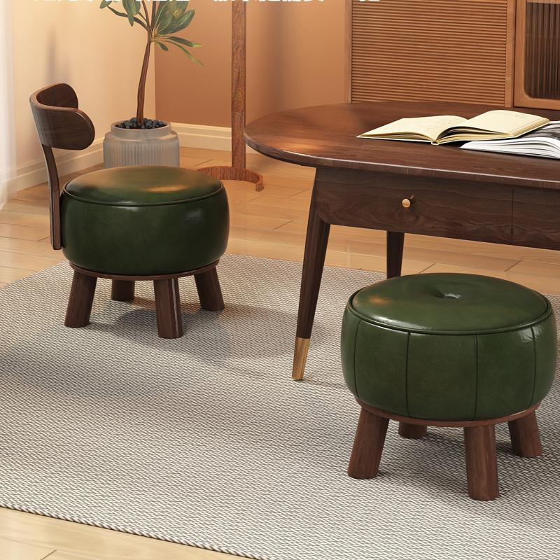 Rotating Backrest Dining Stool  Easy-Clean Study Stool Wear-Resistant Sofa Coffee Table  Thickly Padded Shoe Bench