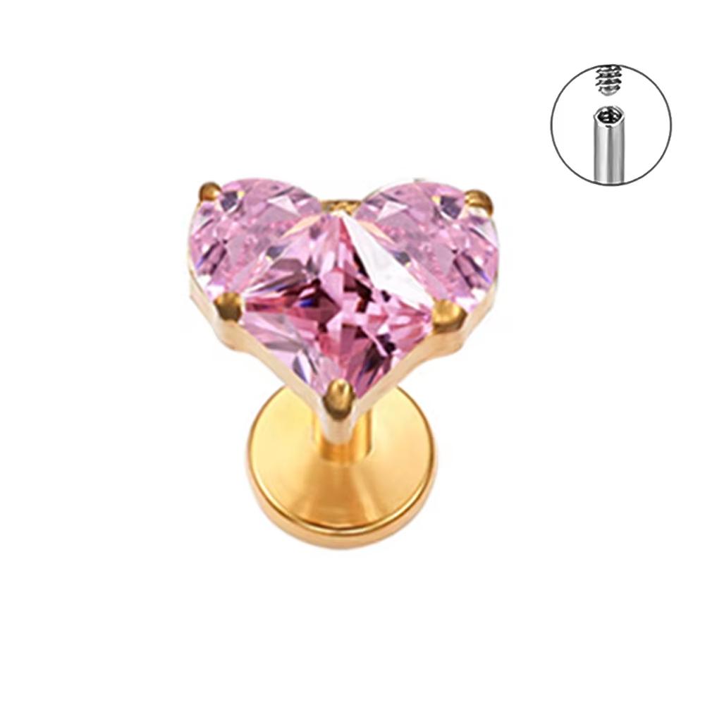 PUTITUP Official F136 High-Quality Titanium Alloy Zirconia Stud Earring Set Fashion Ear Cartilage Lip Stud Body Piercing Jewelry