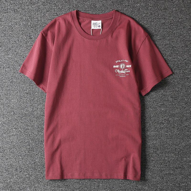 Foreign Trade Cut the Tag Off Tail Goods Leak-Picking New Couple High Cotton Personality All-matching Men's Thread Round Neck Short Sleeve T-shirt