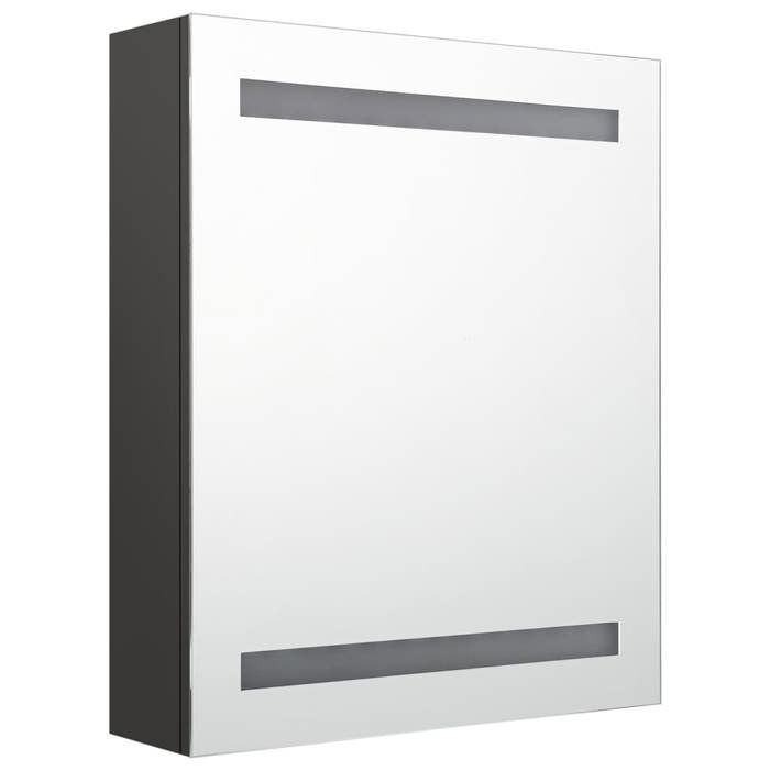 VidaXL Anthracite LED Mirror Bathroom Cabinet 50x14x60 Cm 326487