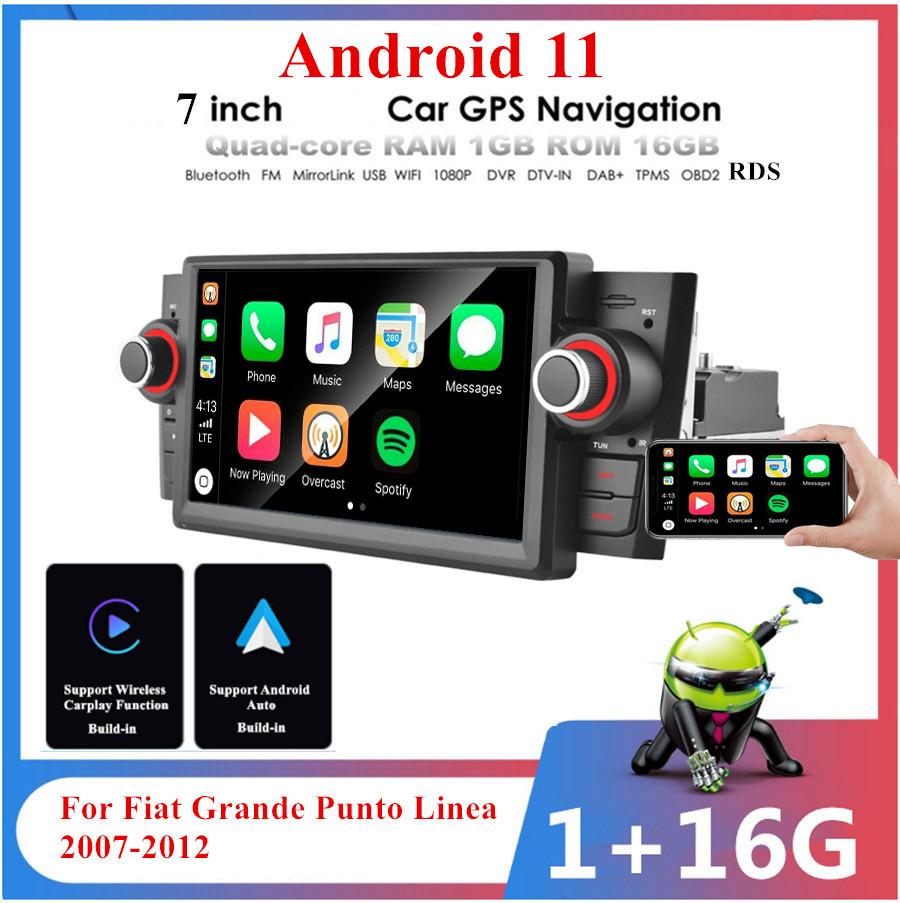 7" Android Stereo Radio GPS HeadUnit For Fiat Grande Punto Linea 07-12 w/Carplay