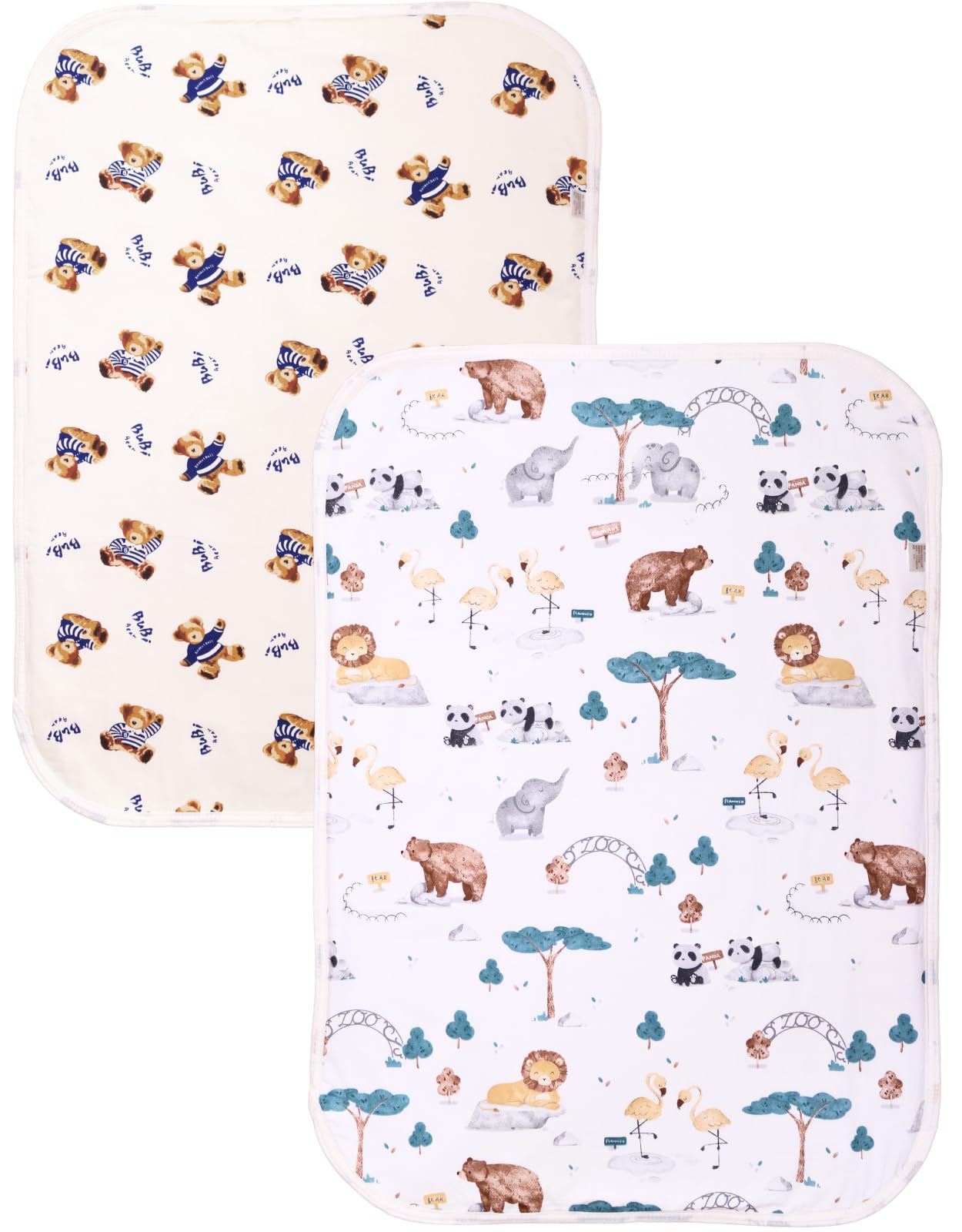 

Пеленка La Kissa Идеальный размер для детского подгузника Выберите свой дизайн Коврик с мишкой, Водонепроницаемый, Портативный, Меняет, Подходит для домашних животных, (Синий + Зоопарк)