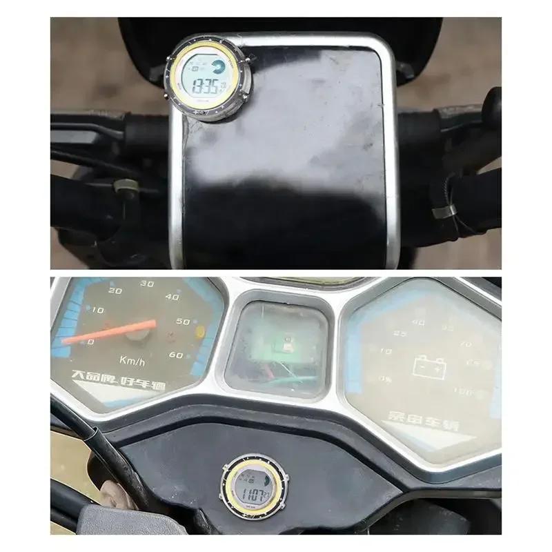 Motosiklet Gidona Monte Kuvars Saat Saat Bisiklet Su Geçirmez Evrensel Krom Paslanmaz Çelik Işıklı Saat Motor Aksesuarları