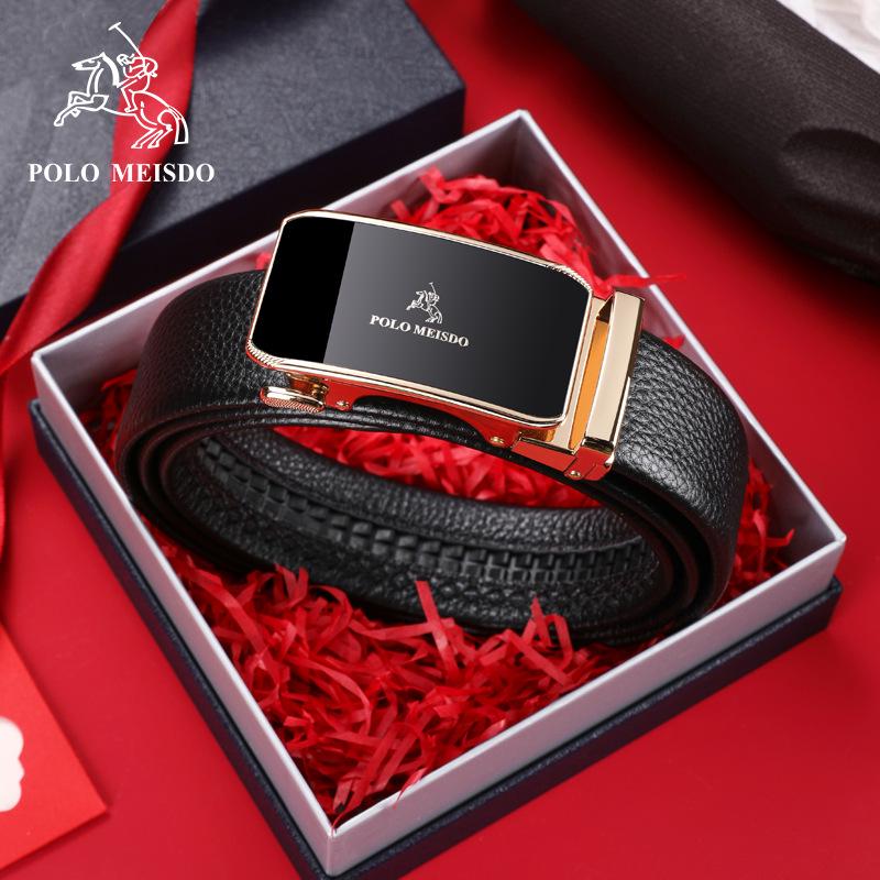 

Paul Messder Men s Genuine Leather Automatic Buckle Belt - Premium Business Style Cowhide 125 cm