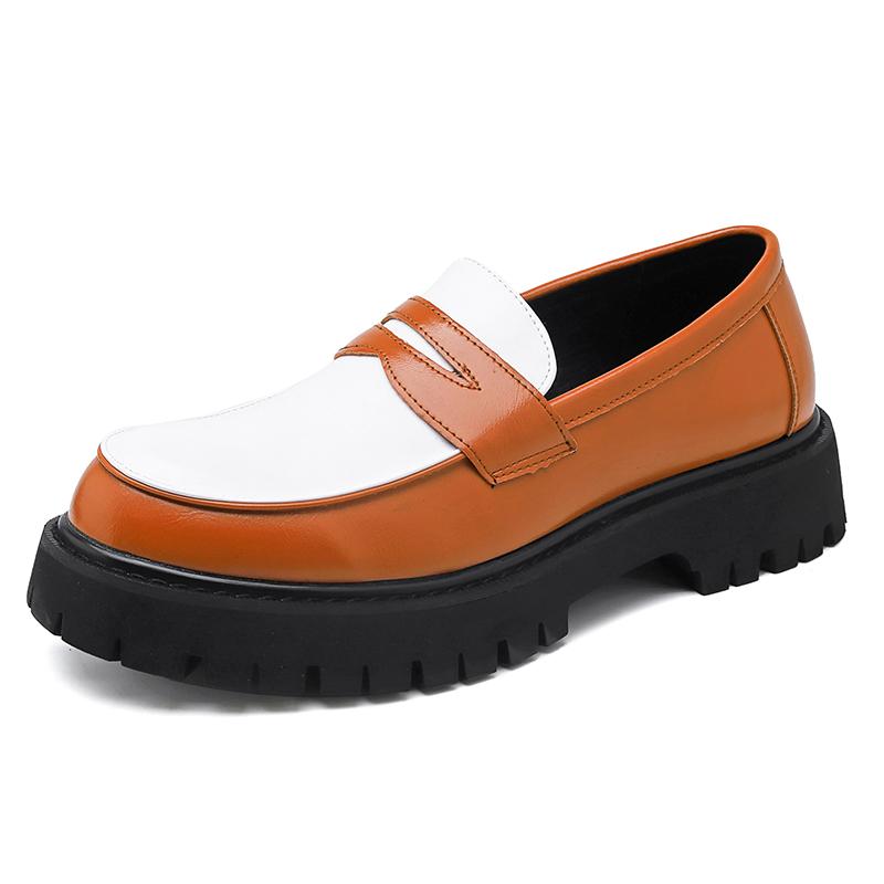

Luxury Smile Thick Sole Men s Casual Slip-on Leather Shoes for Men Classic British Style Penny Loafers Outdoor Moccasins Driving 38