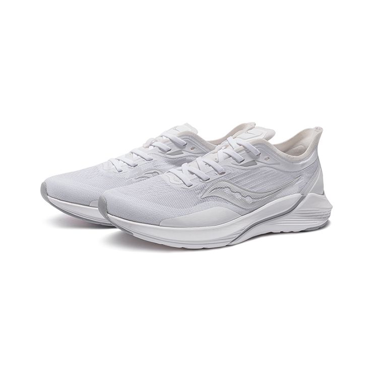 SAUCONY Humming 2 Lace-Up Fabric Cushioning Durable Breathable Lightweight Low-Top Running Shoes Men Running Shoes White S28181-2