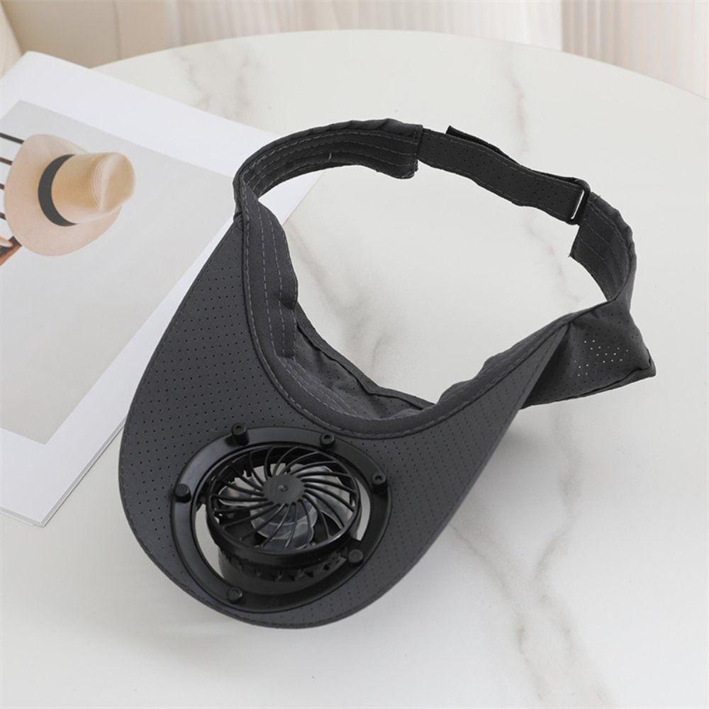 Elastic Solar Fan Hat Breathable Summer Fan Visor Cap Sunscreen Empty Top Hat Camping