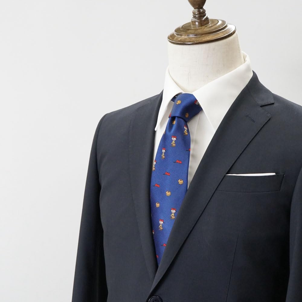 Peanuts Snoopy Tie PN918308 Navy Blue SNOOPY Charlie Brown Brand Tie Character Gift