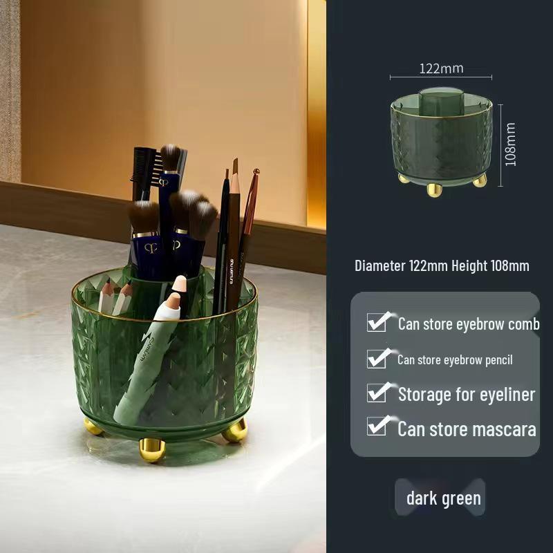 

Rotating Makeup Brush Holder & Dustproof Storage Tube for Brushes, Lipstick, & Eyebrow Pencils