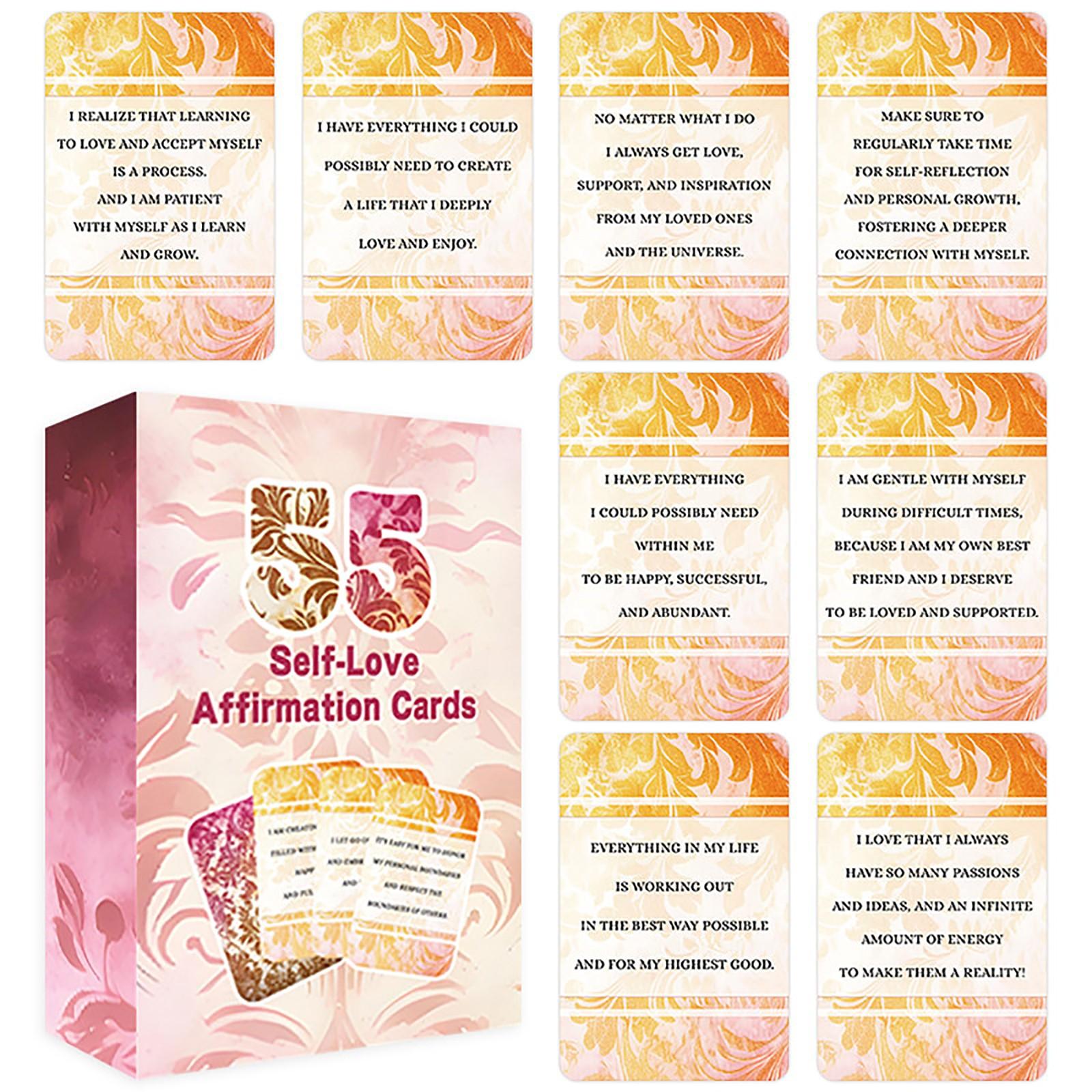 

55 карточек с аффирмациями любви к себе – Карточка осознанности и позитивного ободрения One Size