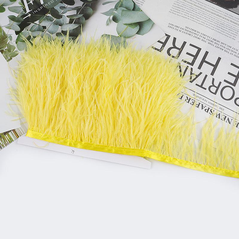 8-10Cm Ostrich Feather Wedding Dress Diy Performance Clothing Accessories Feather Tassel Including Webbing