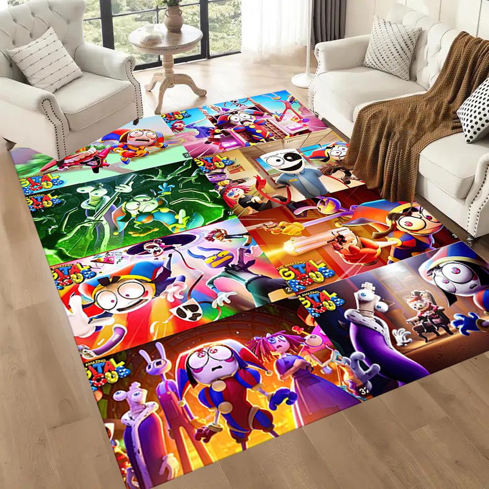 Digital Circus Floor Mat Perfect For Game Room Decorate Room Dormitory Balcony Antislip Carpet Office Home Decor
