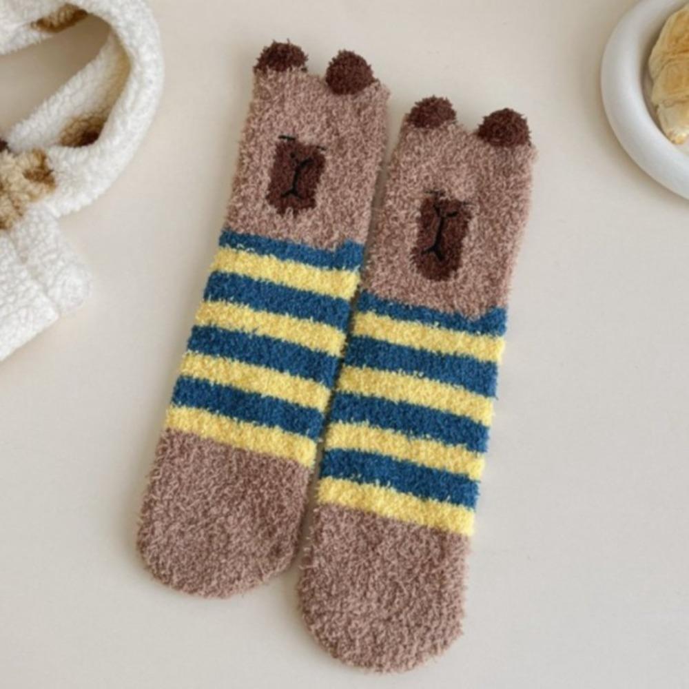 

Fleece Thickened Floor Socks Warm Coral Fleece Socks Autumn Winter Mid-tube Stockings Women 3