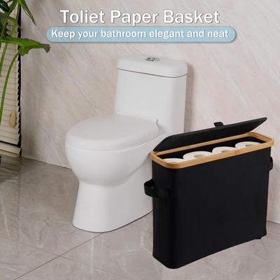 Toilet Paper Storage Basket Large Capacity Waterproof Multi-purpose Easy To Install Toilet Paper