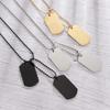 Stainless Steel Double Sided Polished Military Pendant Jewelry Personality Sweater Necklace